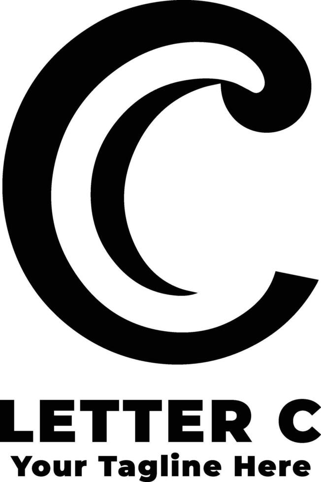 Letter C Simple Logo Illustration Silhouette vector