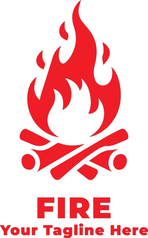 Fire Logo Simple Illustration With Flat Background vector