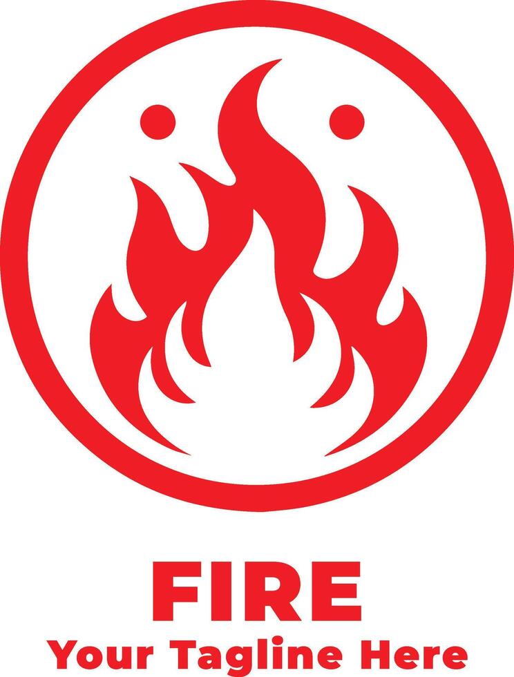 Fire Logo Simple Design Silhouette vector