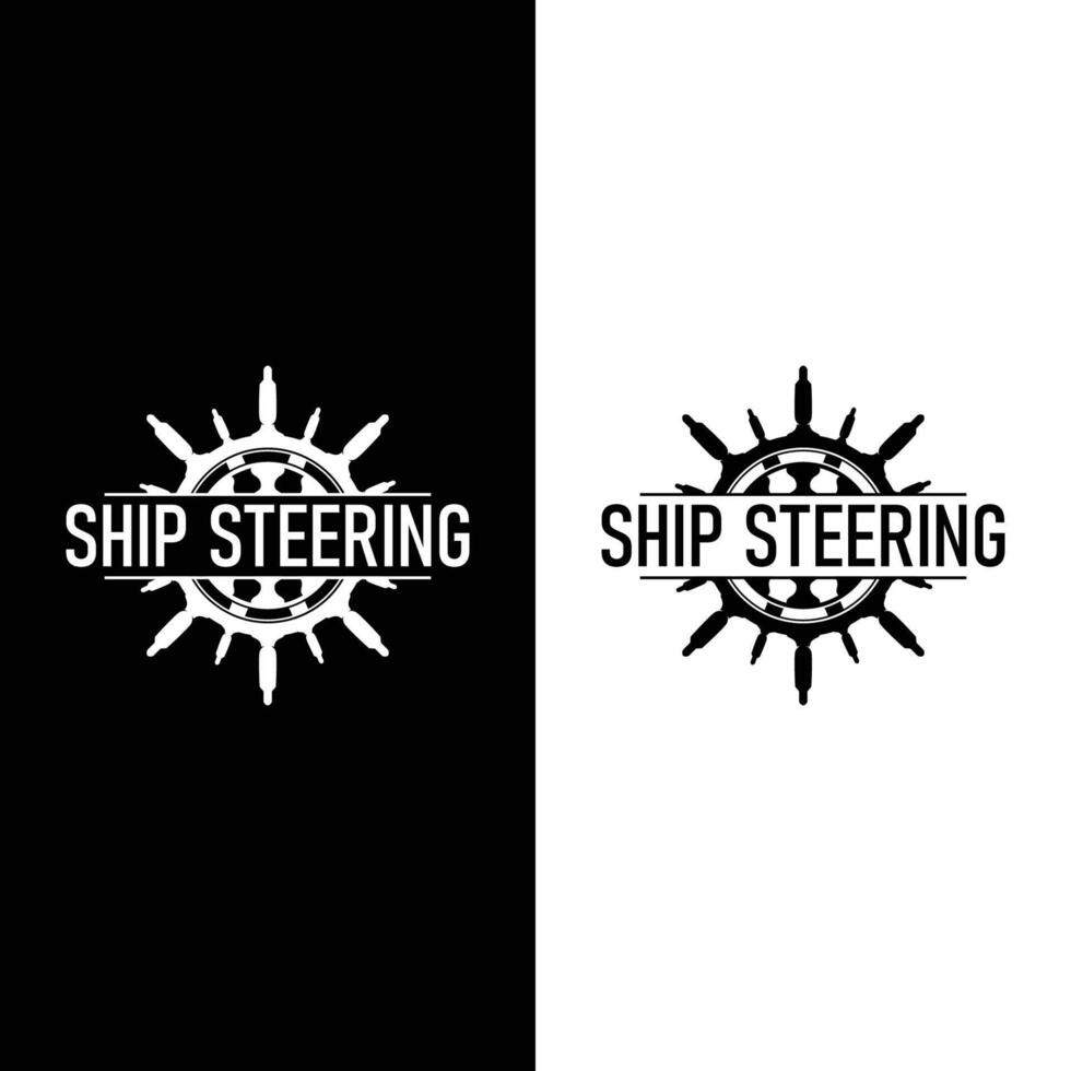simple ship steering logo template icon vector