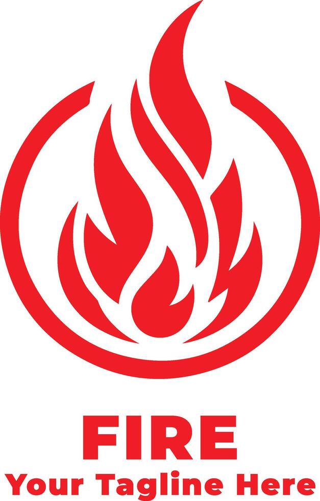 Fire Logo Simple Illustration Silhouette vector