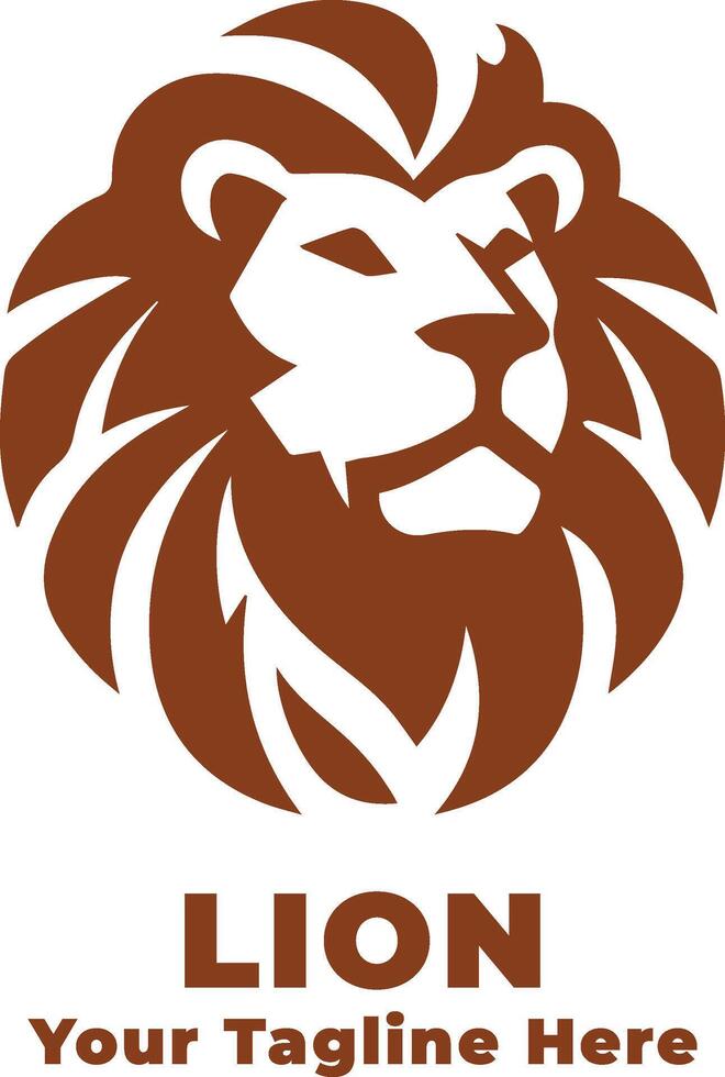 Lion Simple Logo Illustration With Flat Background vector