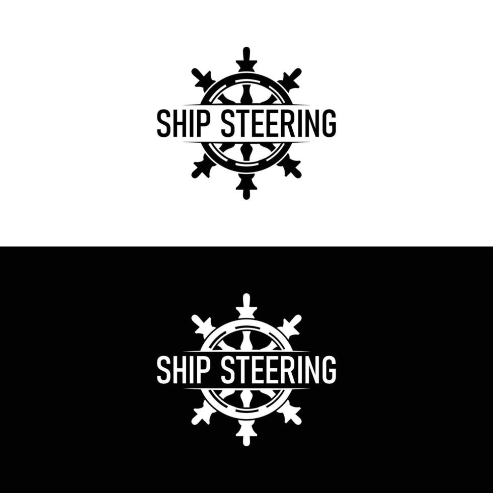 ship steering logo design template icon vector