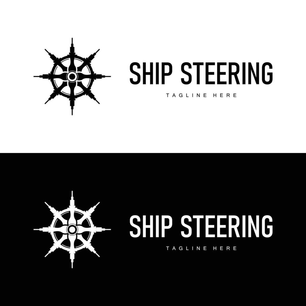 simple marine vehicle design ship steering wheel template icon vector