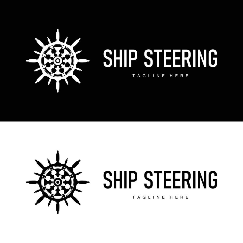 ship steering logo branding template icon vector