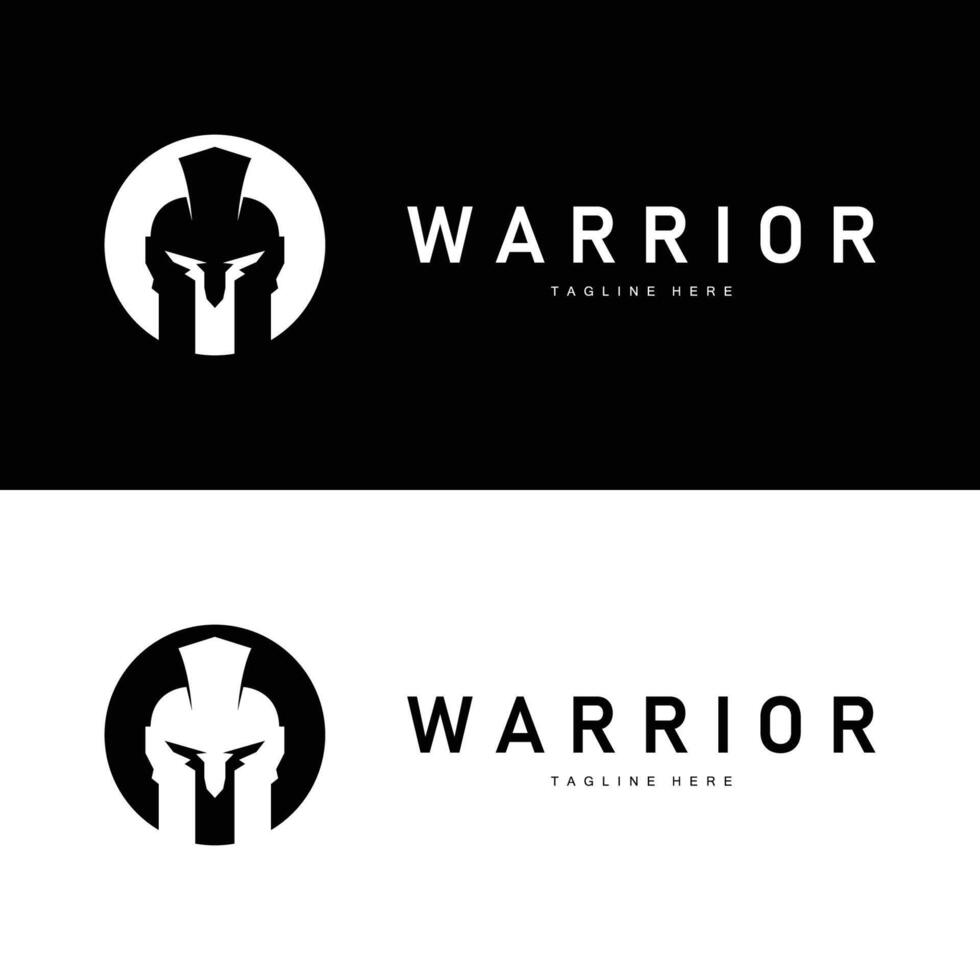 barbarian warrior badge spartan logo design simple vector