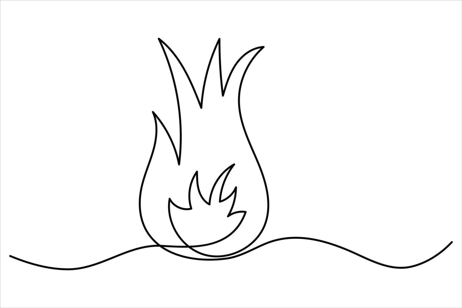 fire flame. Bonfire concept single line a white background vector