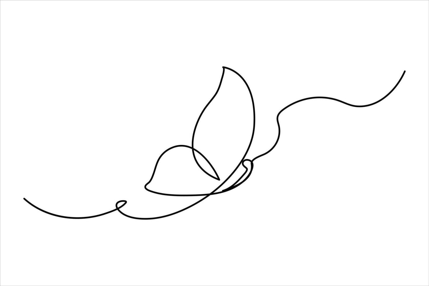 Continuous one line drawing butterfly line sign line art illustration vector