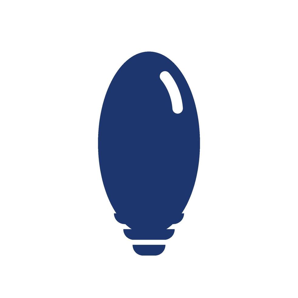 Simple oval light bulb icon vector