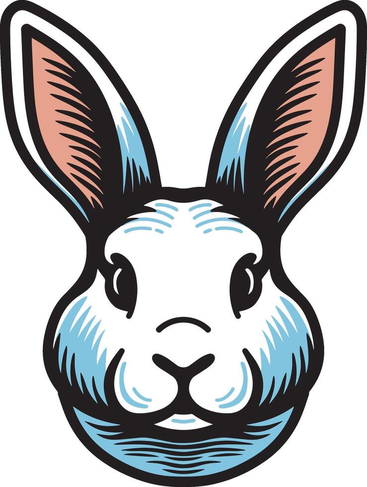 Rabbit head line art design art vector
