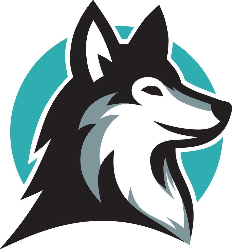 Wolf head simple logo design vector