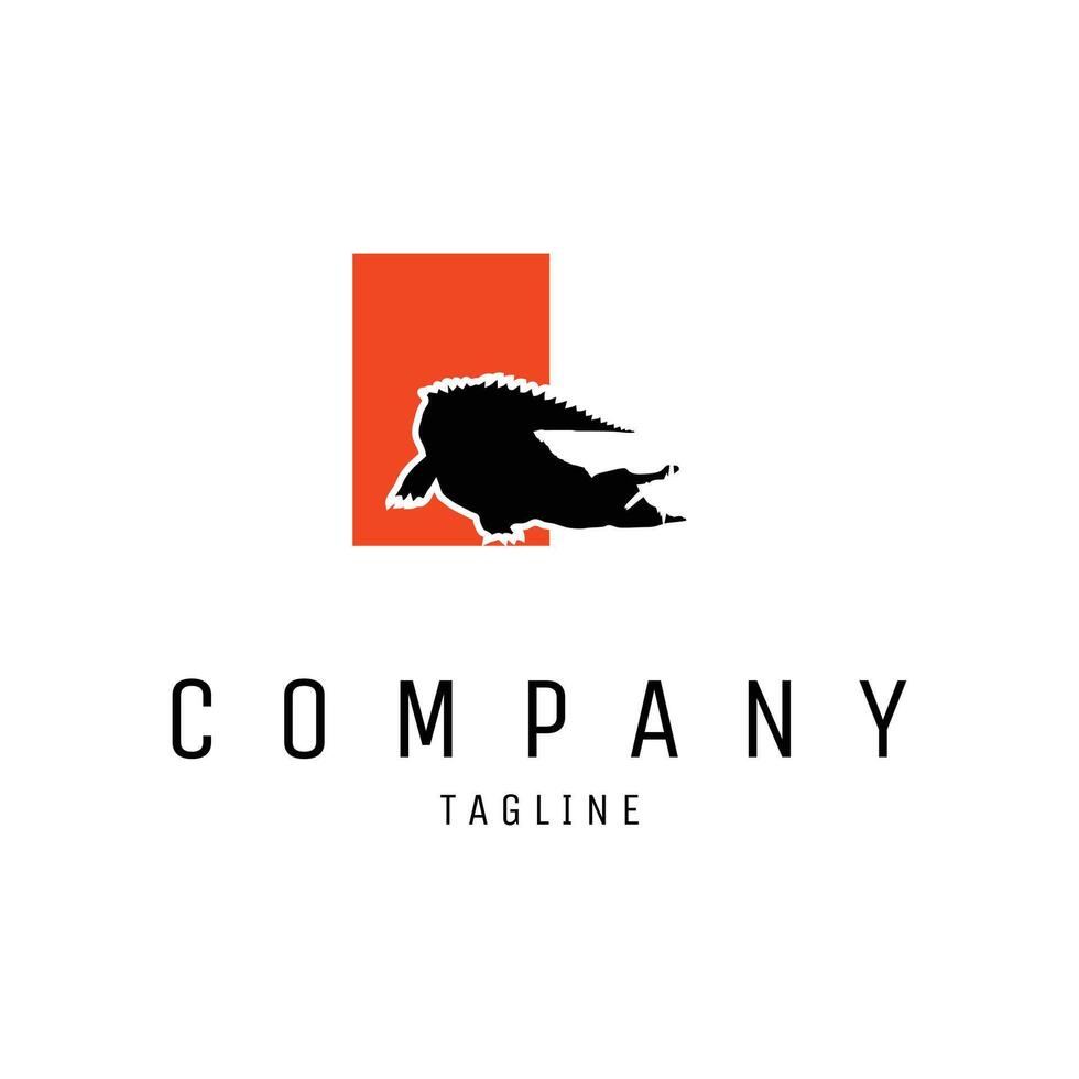 monocrome alligator silhouette. best for logo, badge, emblem, icon, sticker design. available in eps 10 vector