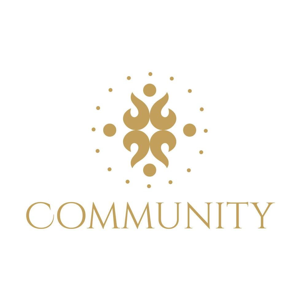 community gathering flat minimalist logo design vector