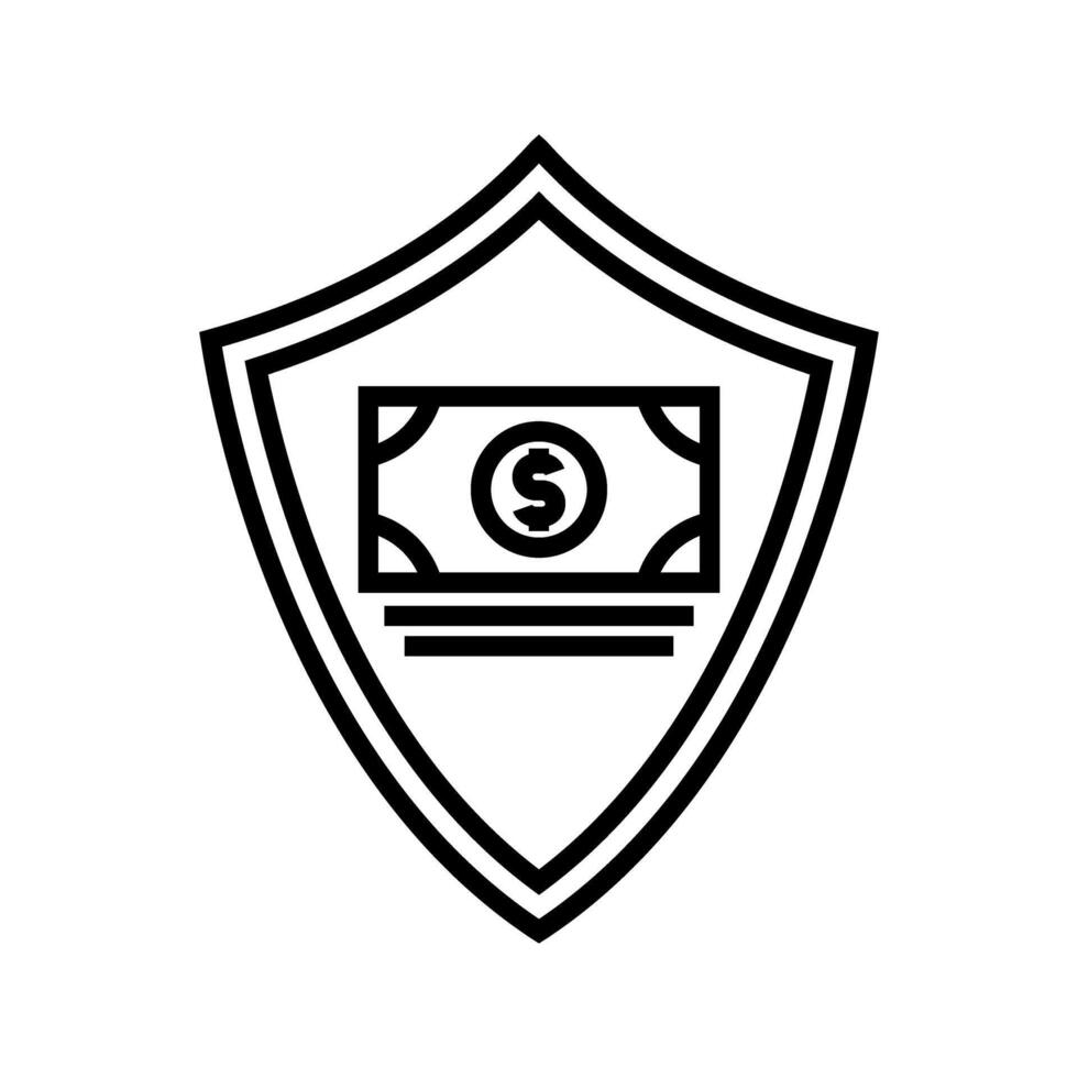 Shield with a stack of money vector