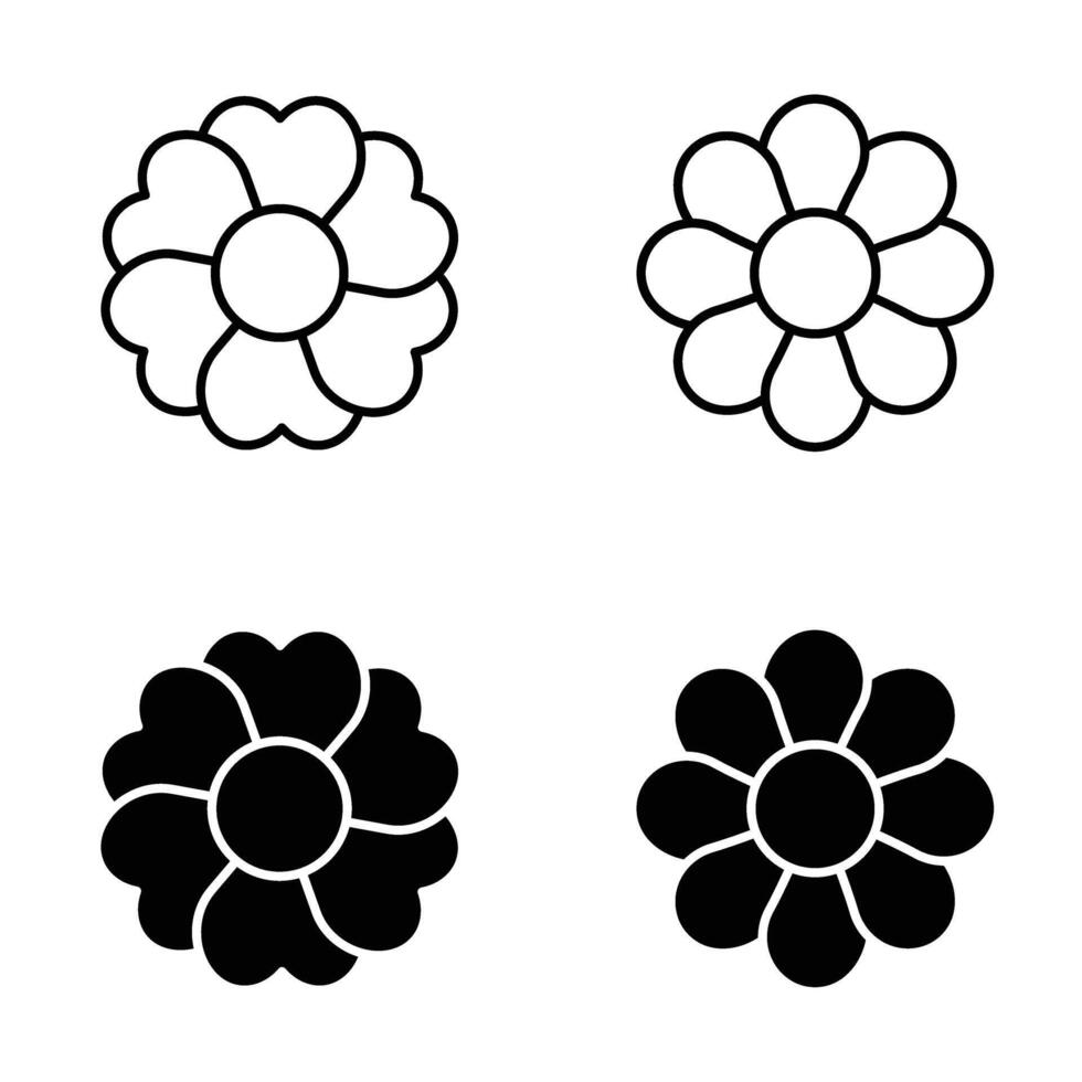 flower ornament and element icon vector