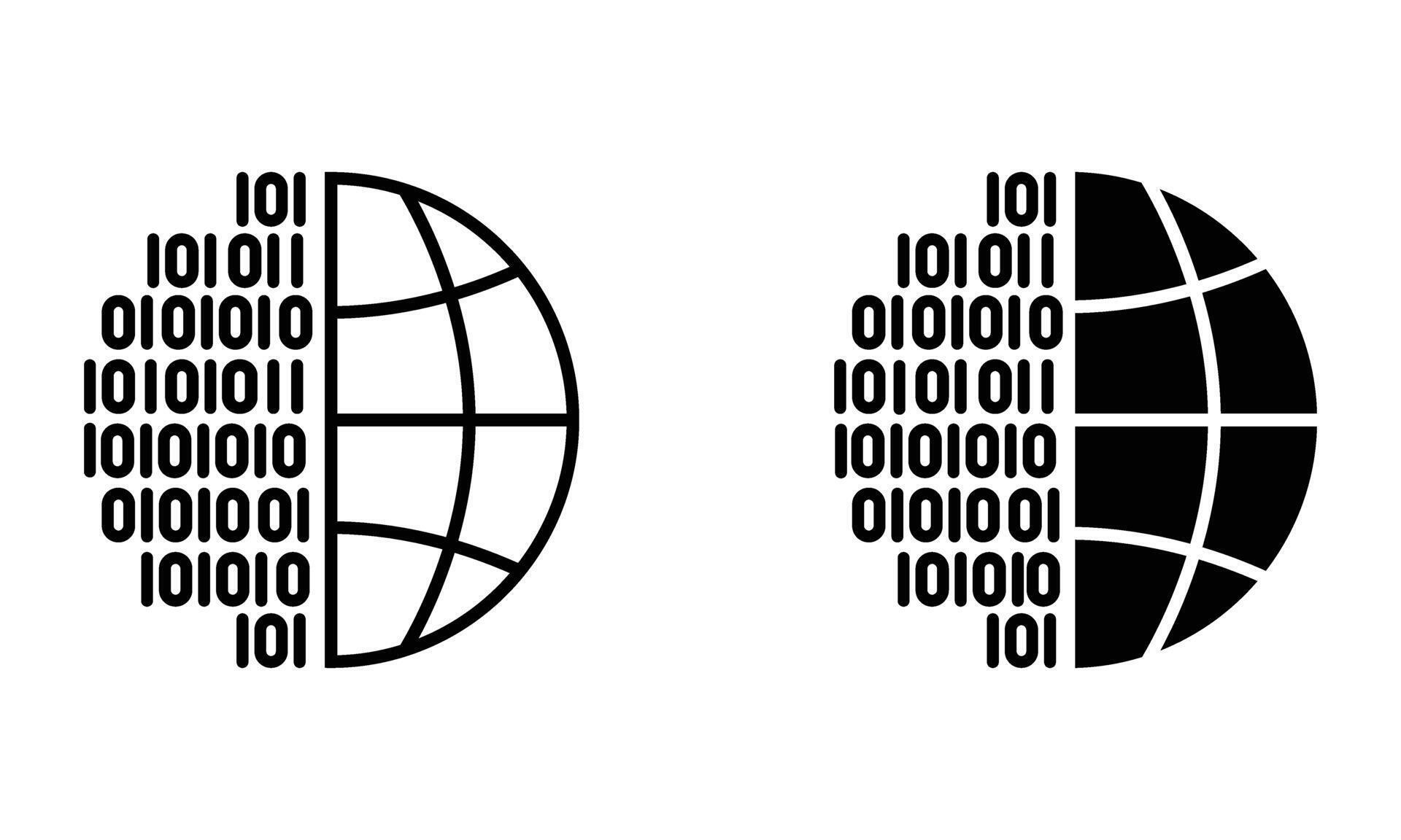 globe with binary code 51777882 Vector Art at Vecteezy