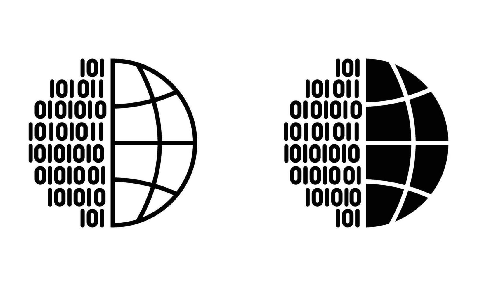 globe with binary code vector