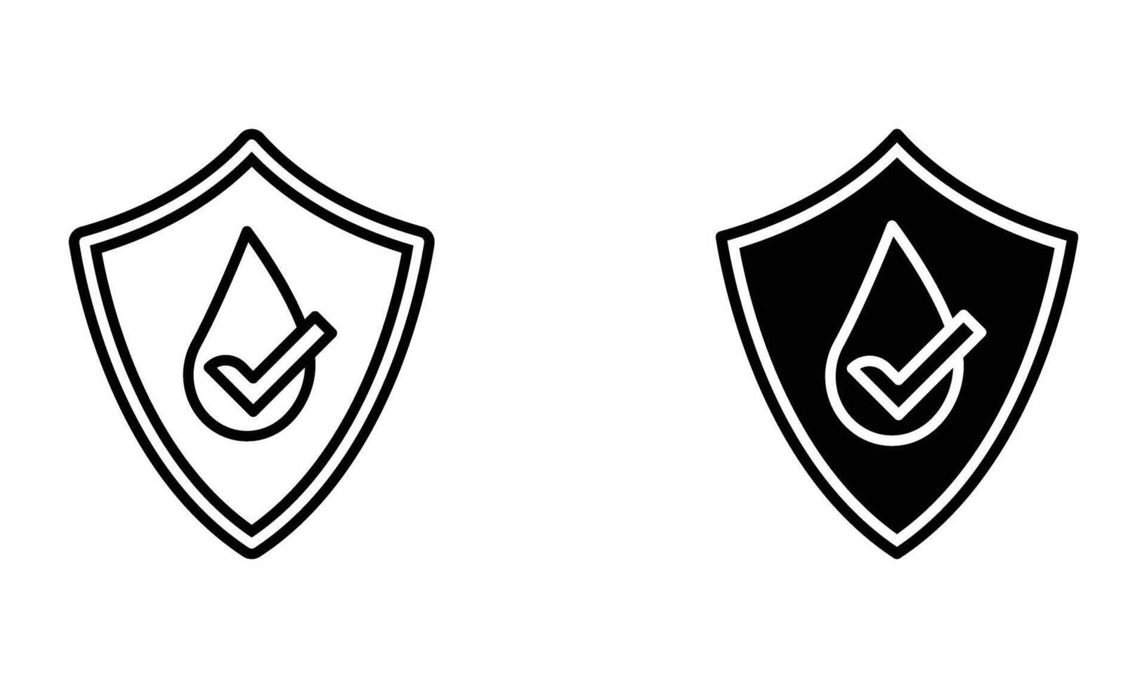 droplet of water with checkmark in a shield vector