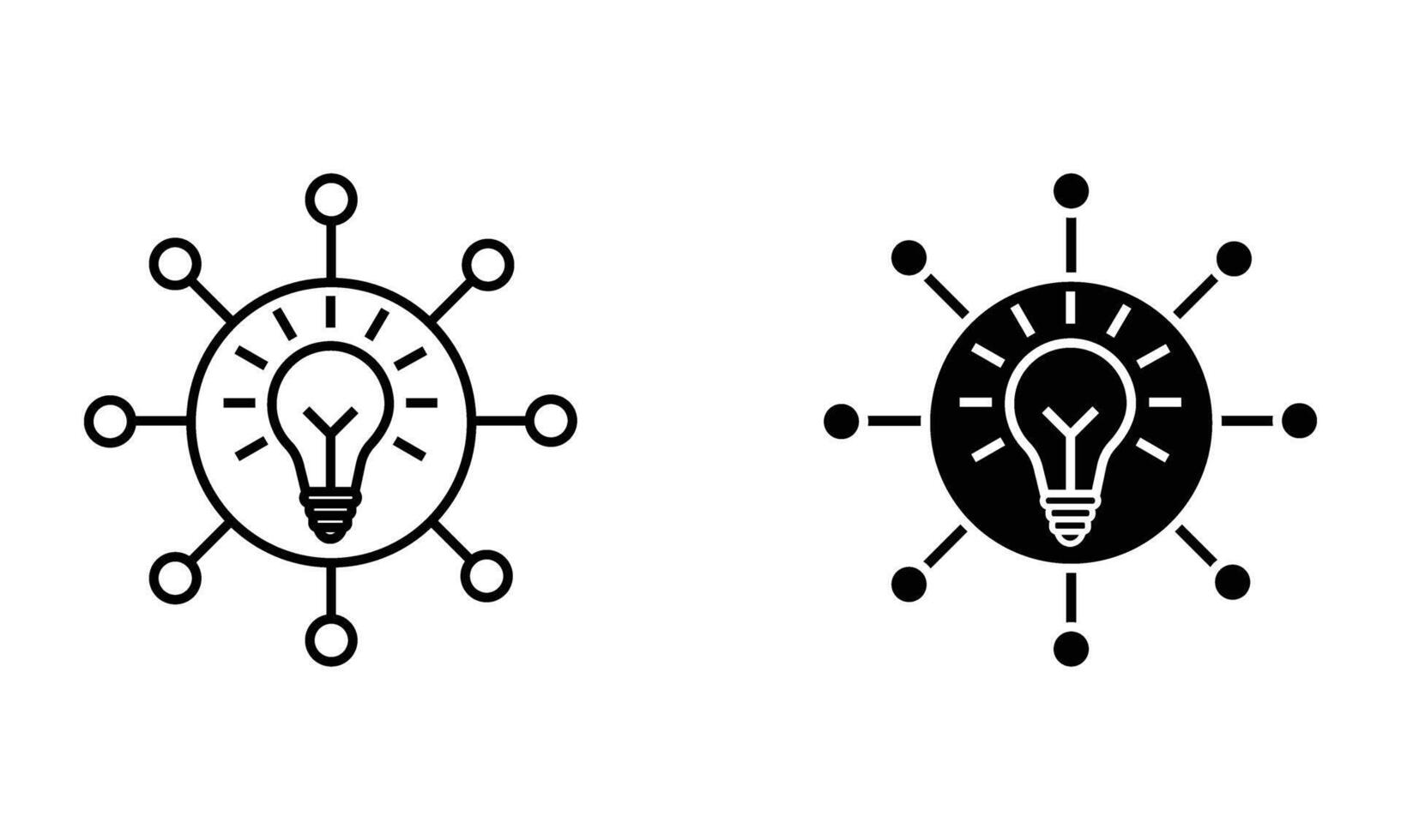 Lightbulb with connection line vector