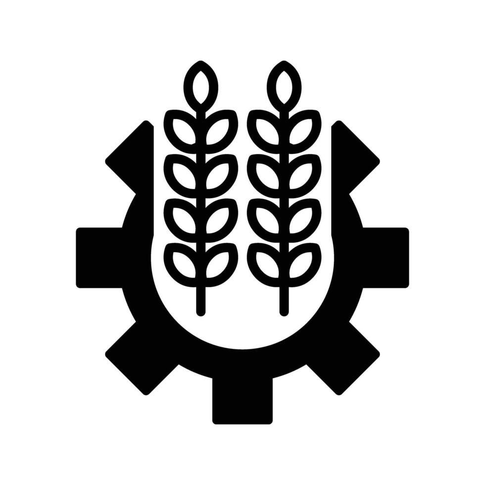 Cogwheel with wheat vector