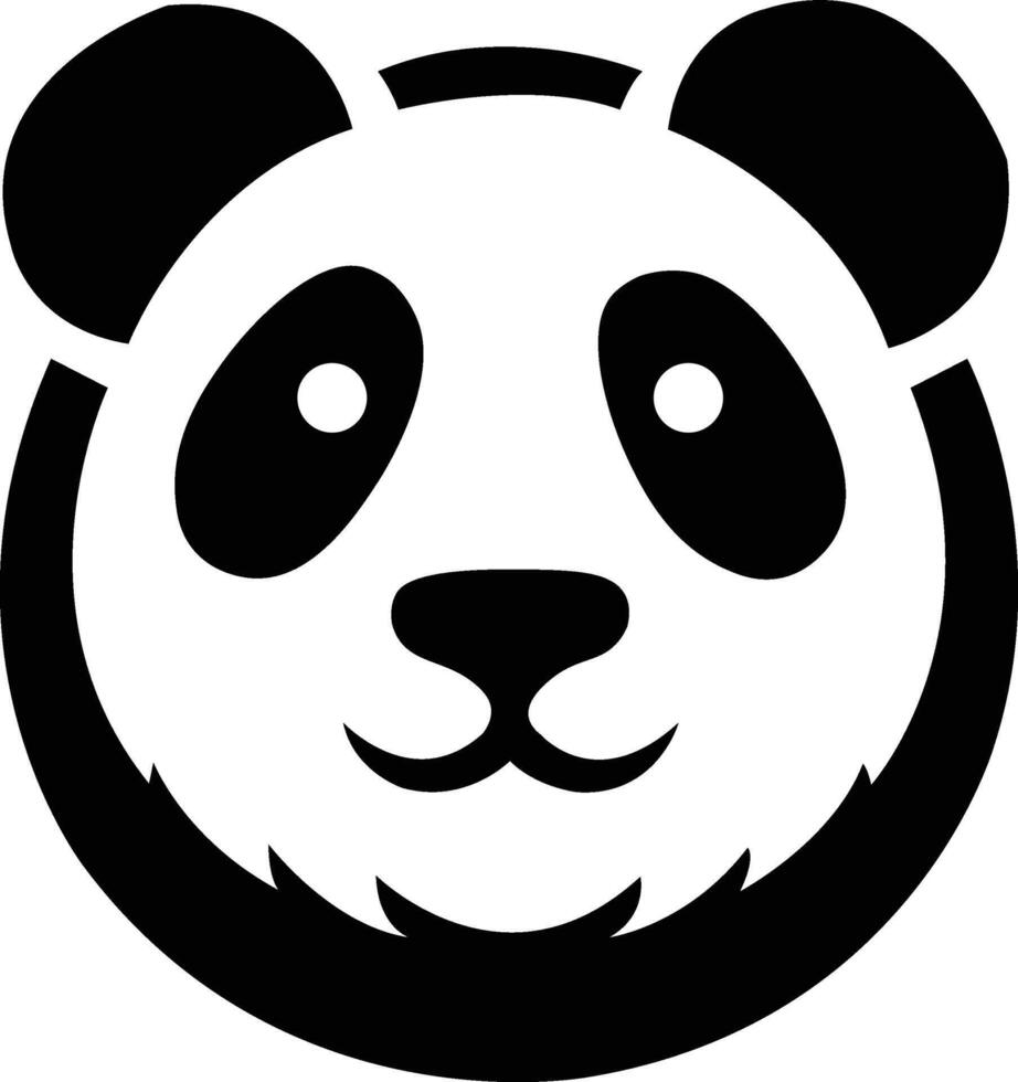 Panda head icon silhouette vector