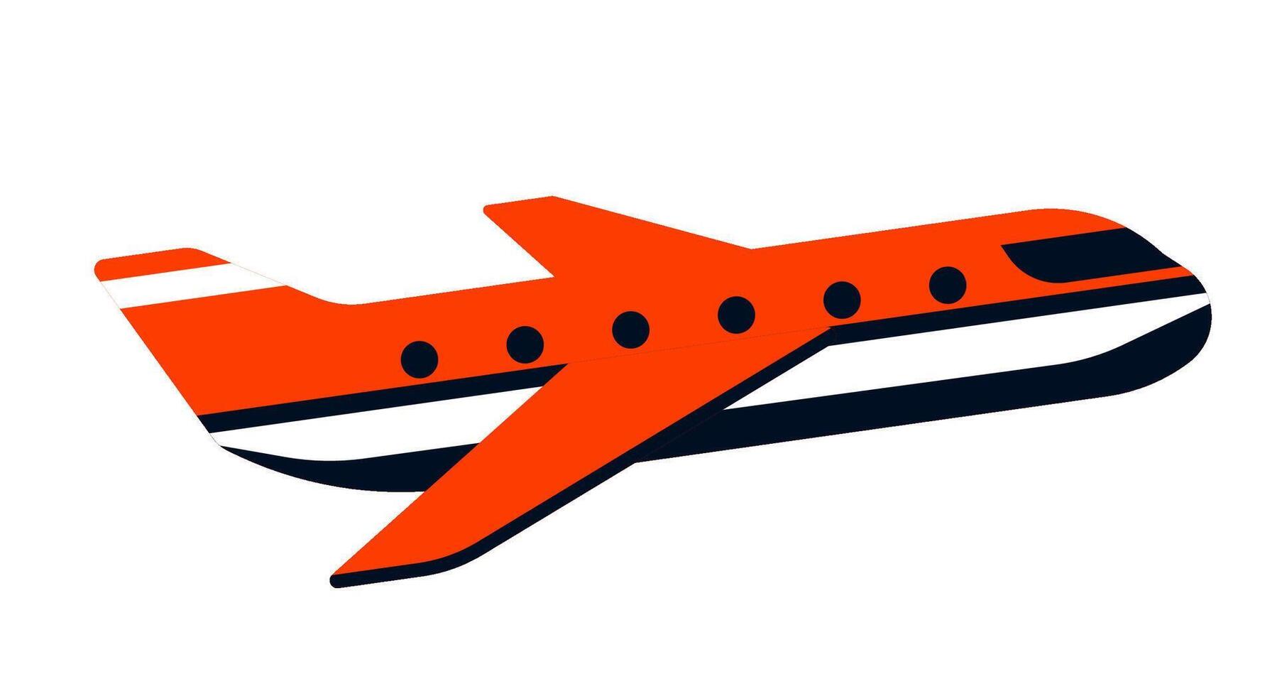 Red airplane isolated on white vector