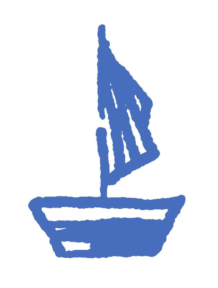 Hand Drawn Sailboat Outline vector