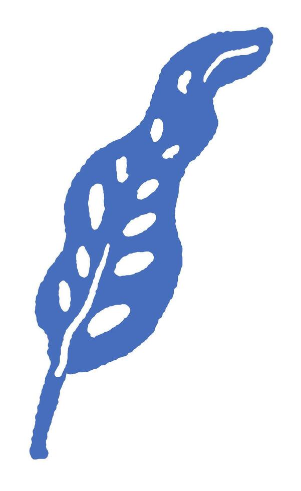 Single Blue Leaf With Dots vector