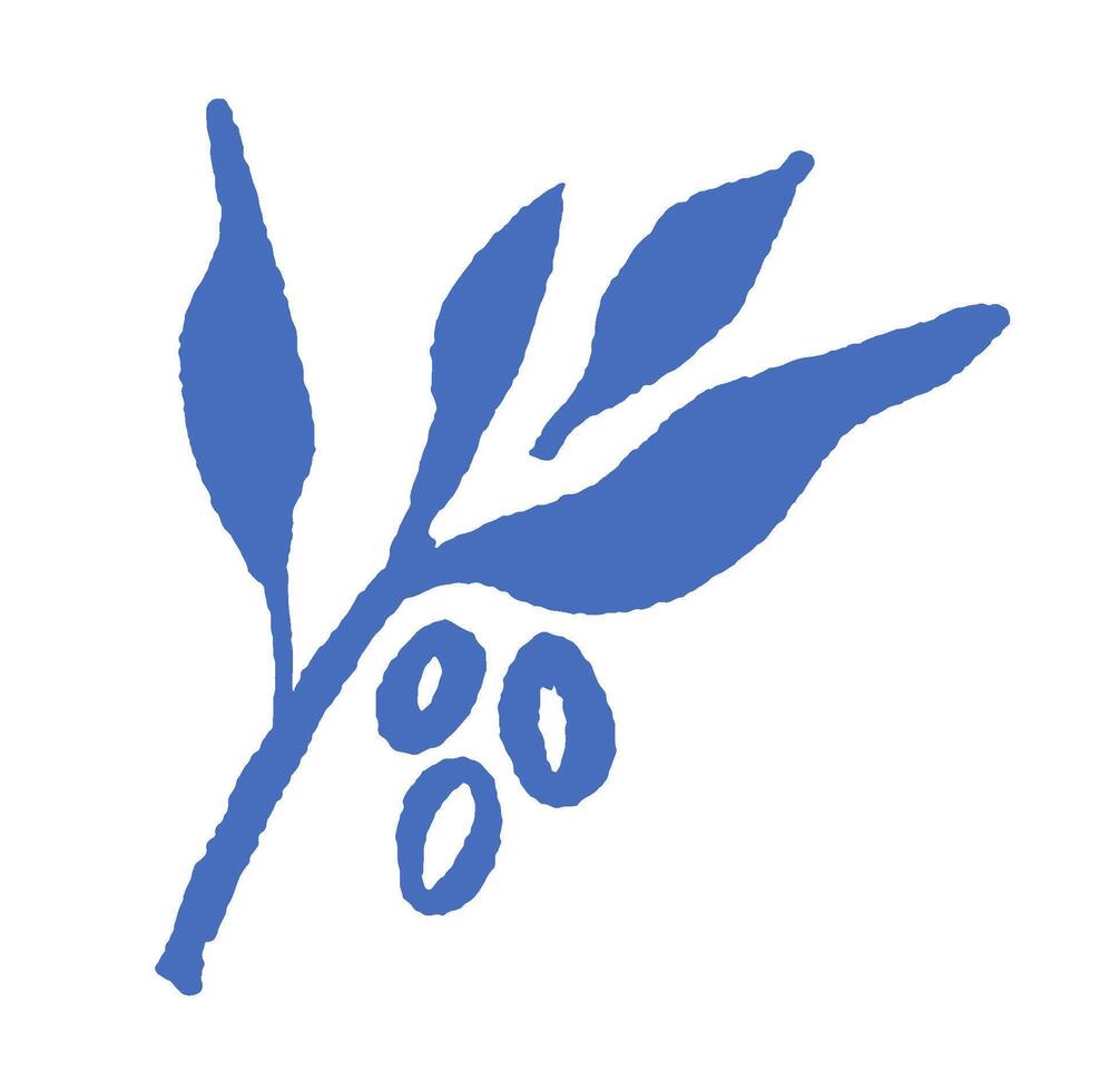 Branch with Leaves and Berries vector