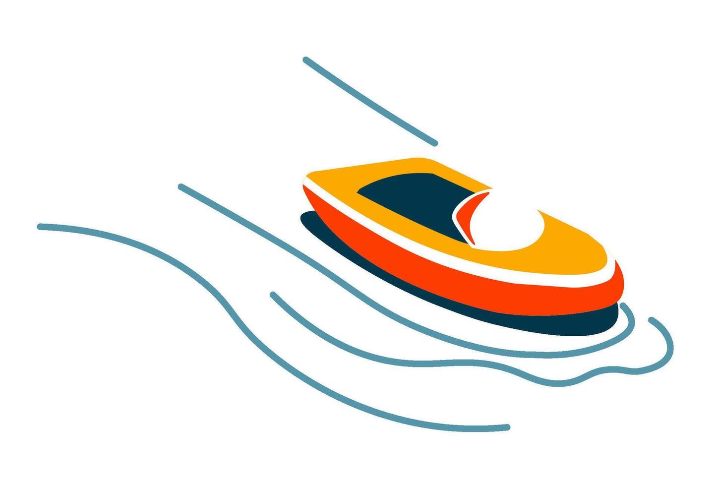 Speedboat Racing On Open Water vector