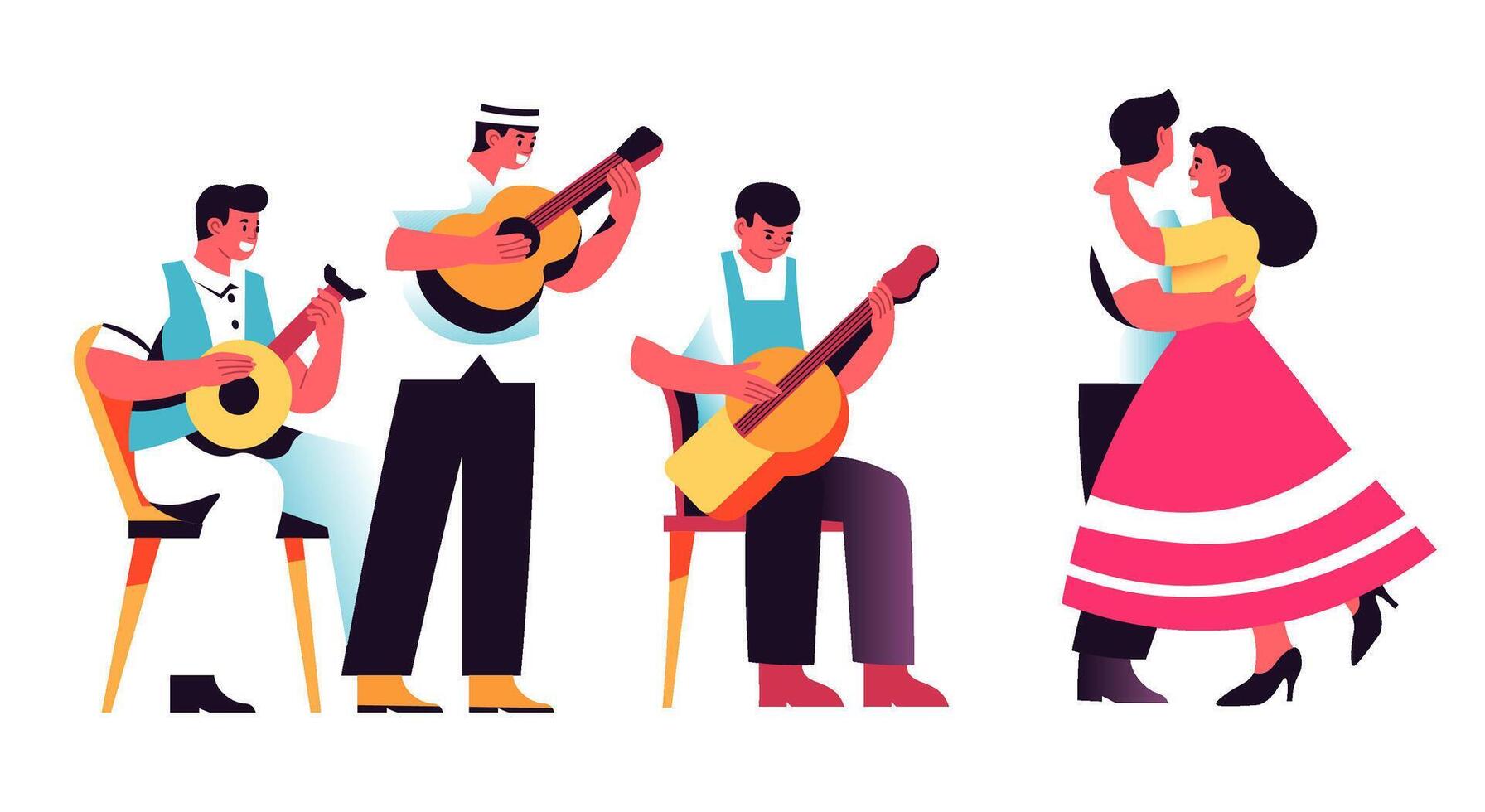 Musicians and Dancers Festival Scene vector