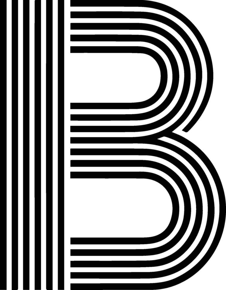 B alphabet logo style vector