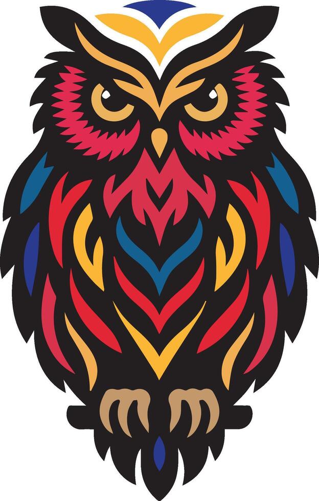 A cute Owl design colorful art for free download vector