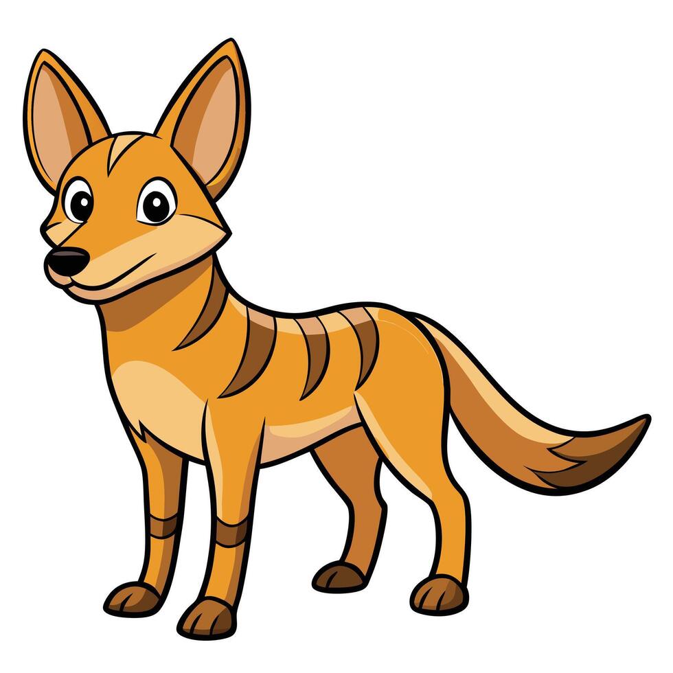 A cartoon fox standing on a white background vector