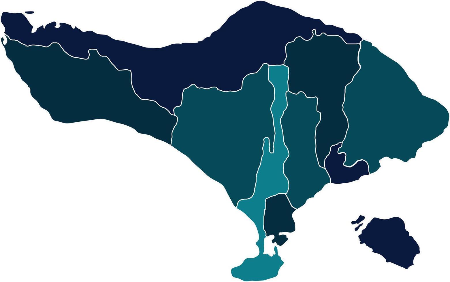 bali map with its region vector