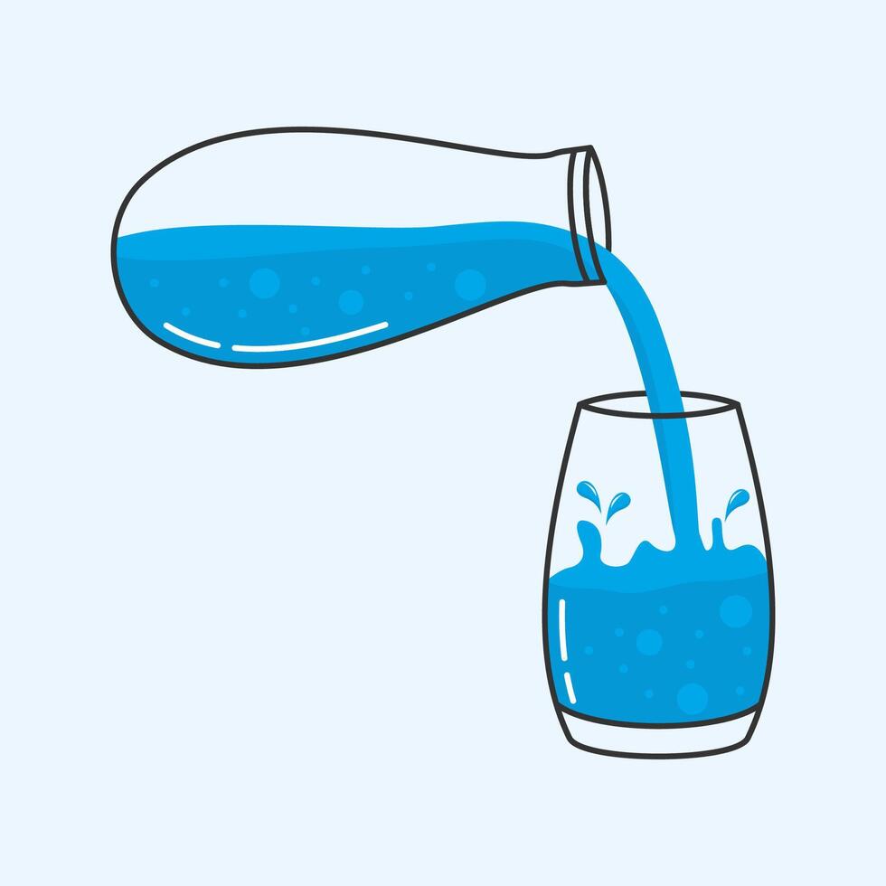 Illustration of Water Pouring from Jug into Glass vector