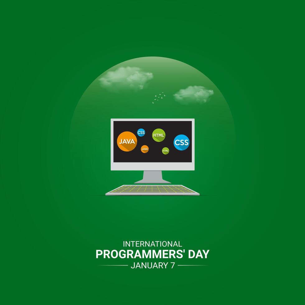International Programmers Day. Programmers Day Creative design for banner, poster, 3D Illustrations. vector