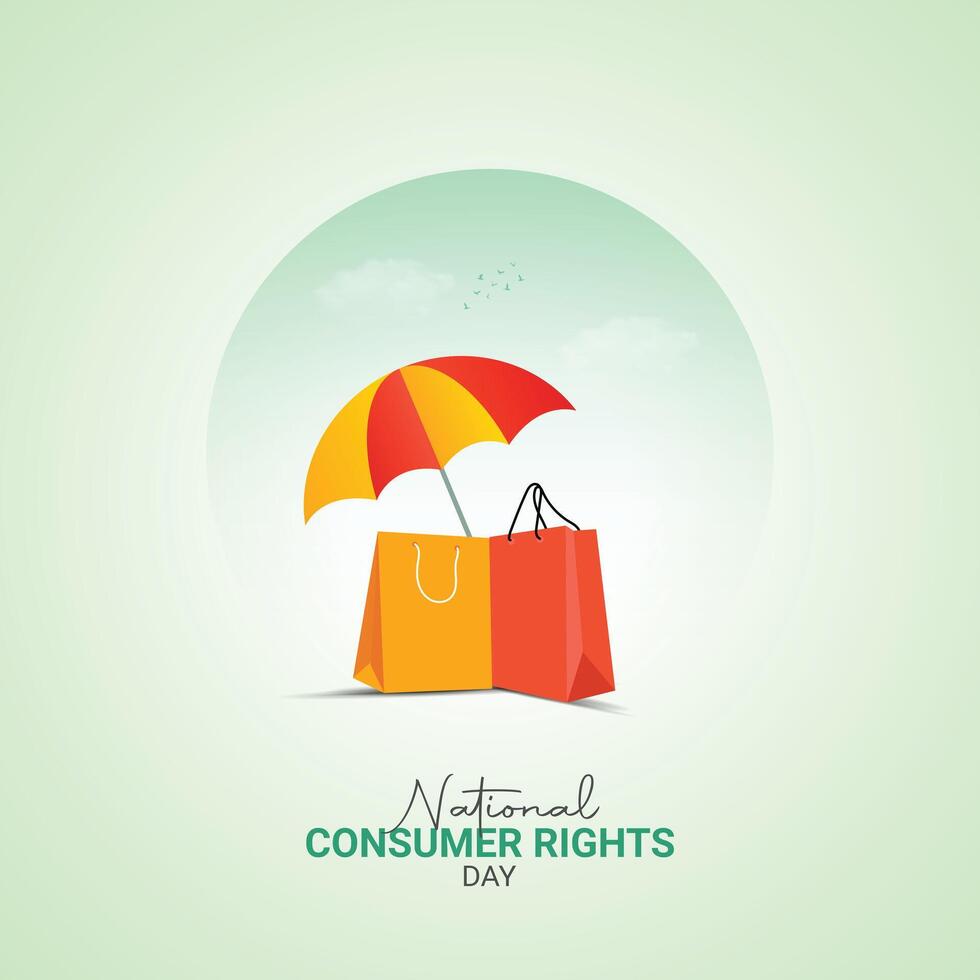 National Consumer Rights Day. Consumer Rights creative design for banner, poster, 3D Illustration. vector