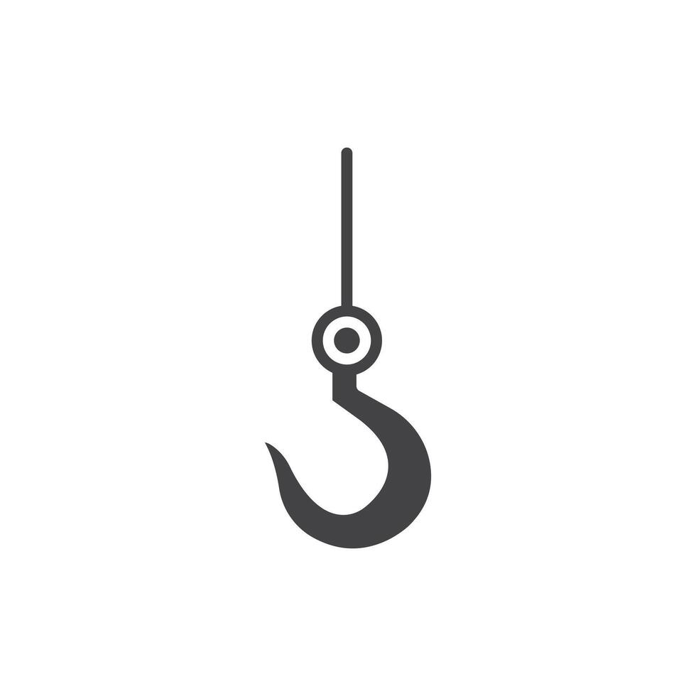 Winch hook icon Symbol mark in filled style vector