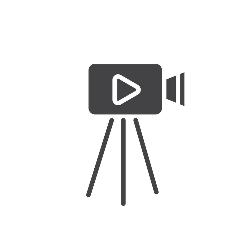 TV camera icon Symbol mark in filled style vector