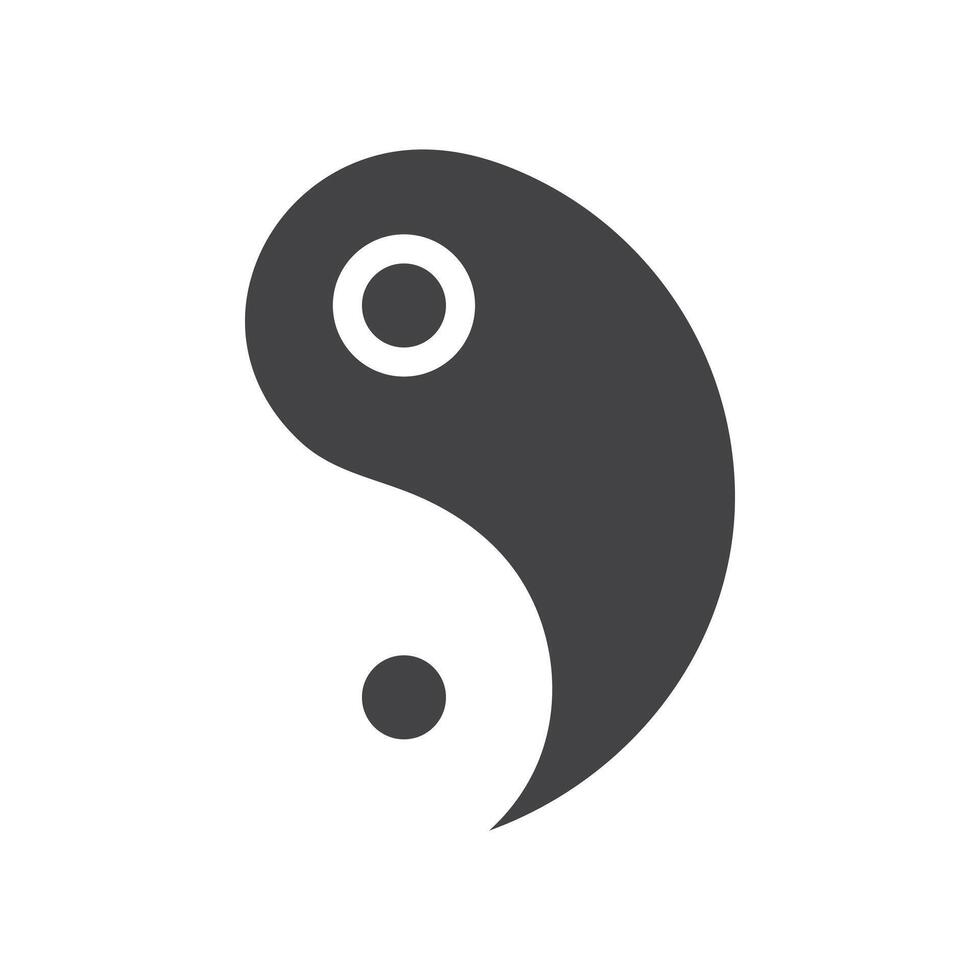 Yin yang icon Symbol mark in filled style vector