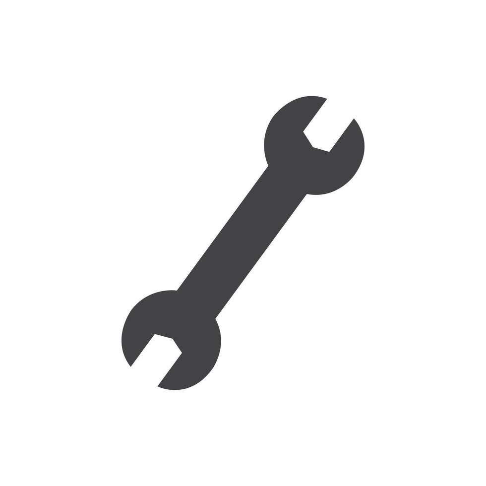 Wrench icon Symbol mark in filled style vector