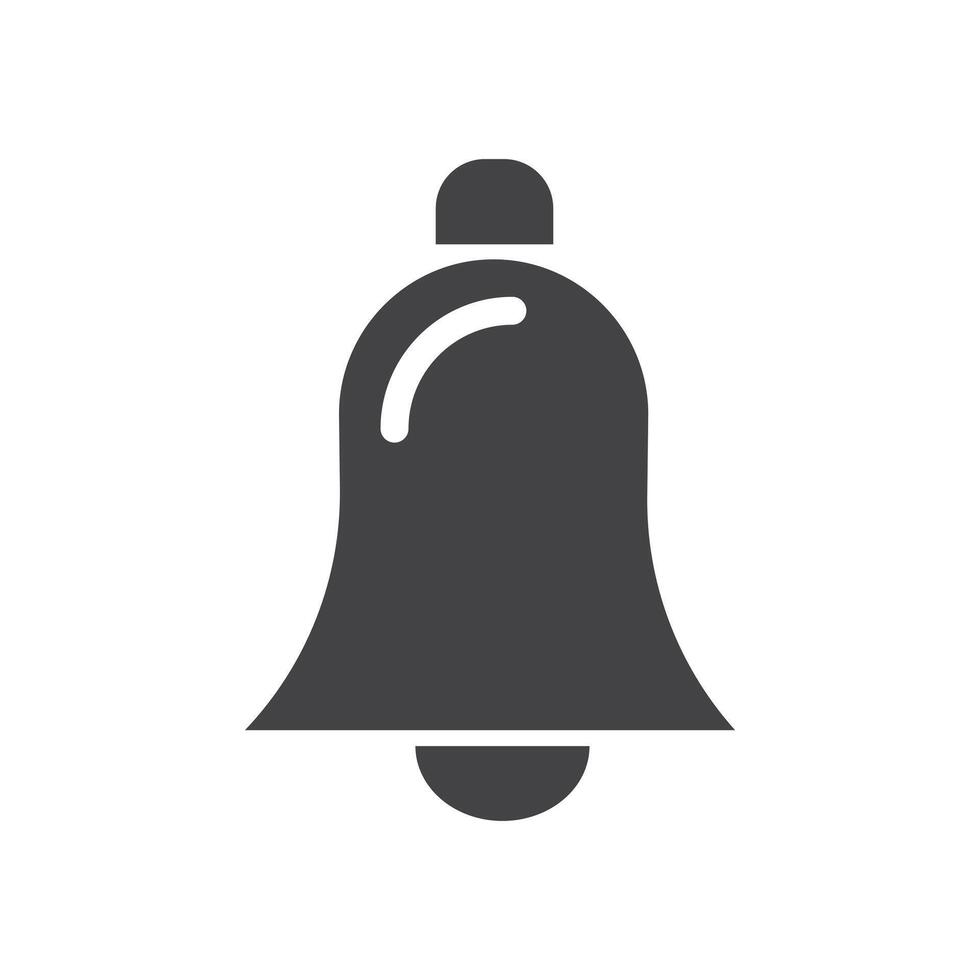 Bell icon Symbol mark in filled style vector