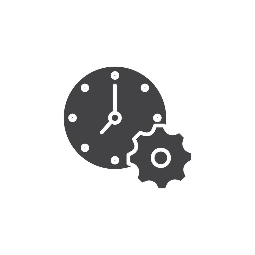 Time management icon Symbol mark in filled style vector