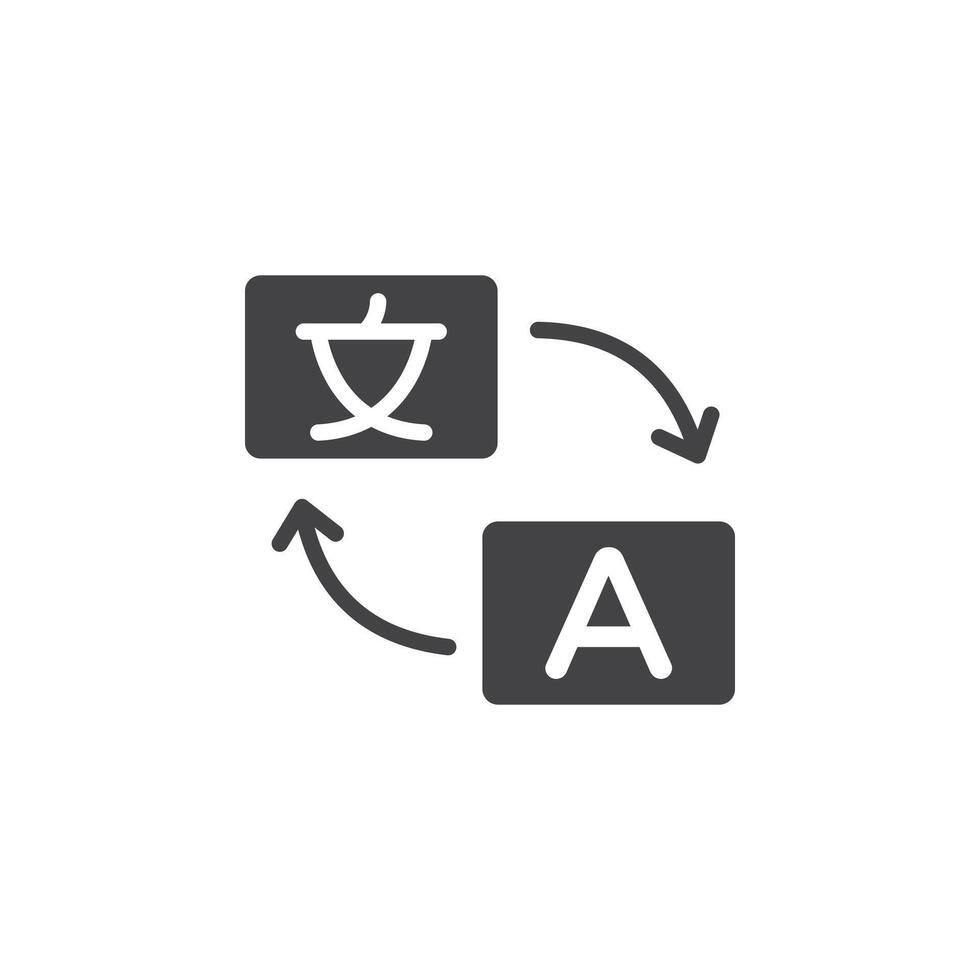 Translation icon Symbol mark in filled style vector