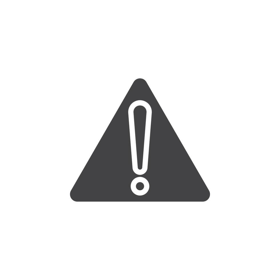 Warning Icon Symbol mark in filled style vector