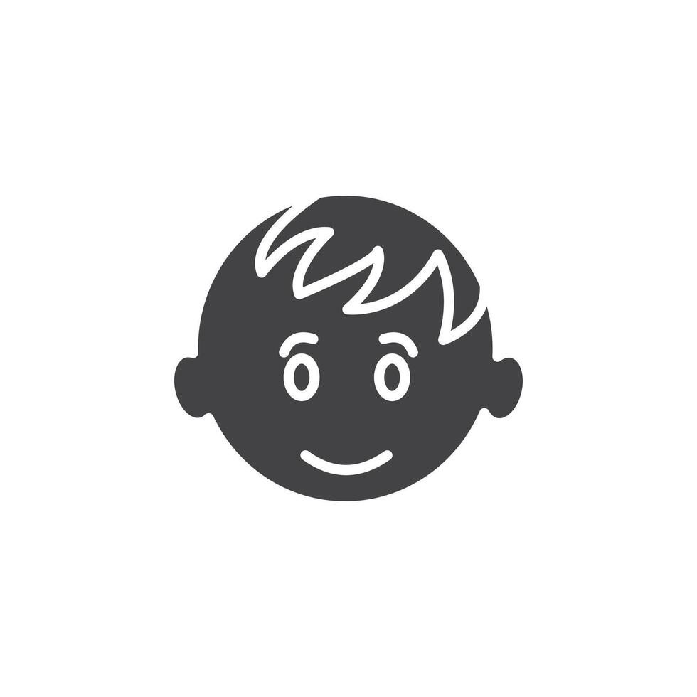 Child face icon Symbol mark in filled style vector