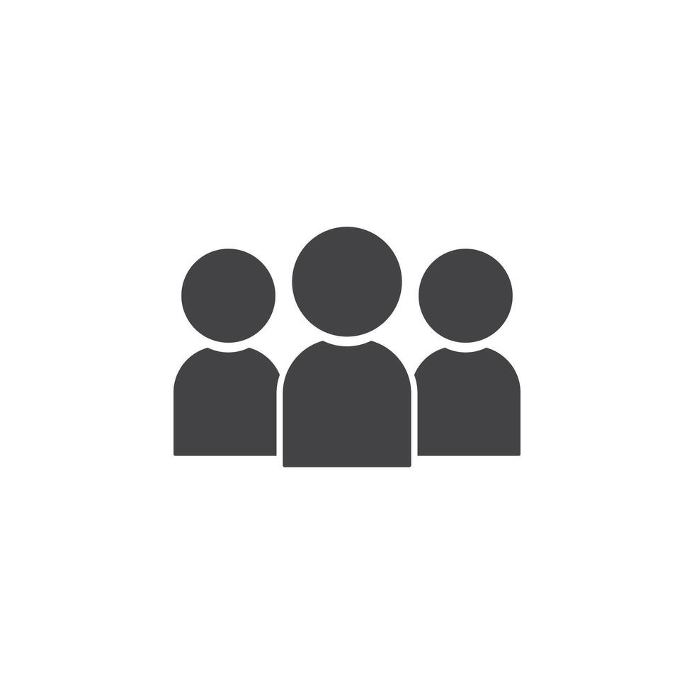 Users icon Symbol mark in filled style vector
