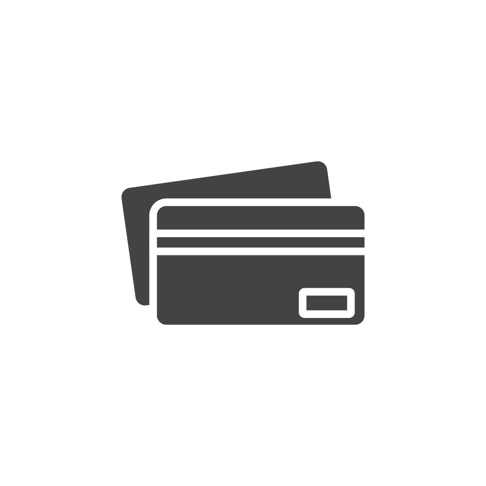 Credit card icon Symbol mark in filled style vector