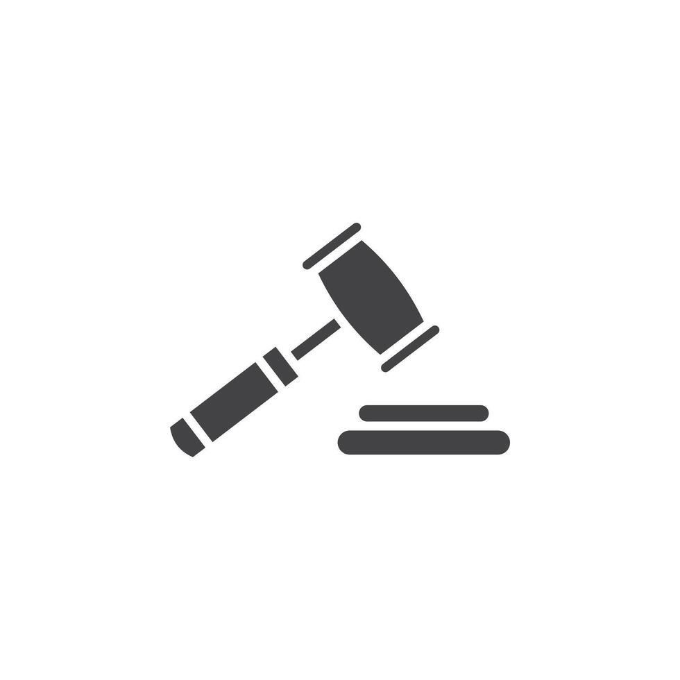 Gavel icon Symbol mark in filled style vector